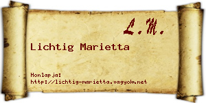 Lichtig Marietta névjegykártya